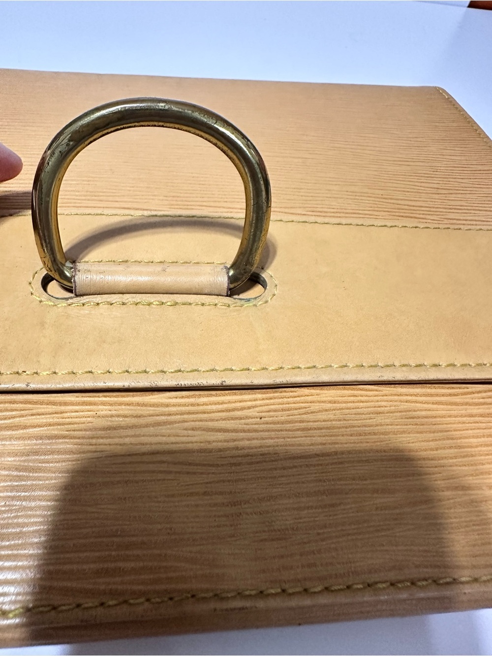 Louis Vuitton ❤️🌟 872VI Leather Document Folio in Camel Brown ⭐️ - Picture 4 of 7